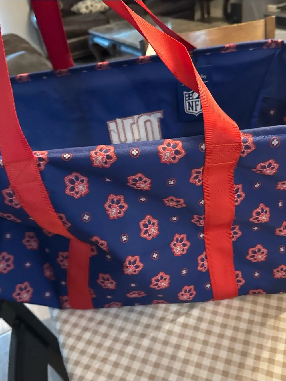 New York Giants Navy and Red Tote Bag - Picture 3 of 5
